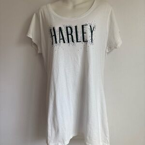 Harley Davidson white rhinestone tee